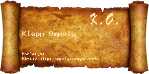 Klepp Ompoly névjegykártya